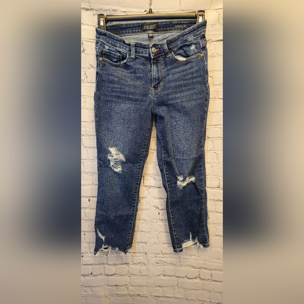 Judy Blue Relaxed Fit Boyfriend Jeans in Deep Blue
